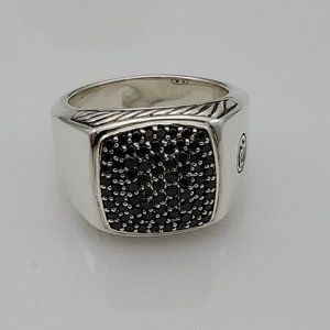 David Yurman Signet Ring Black Diamonds size 10